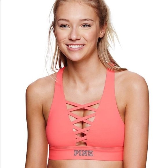 PINK Victoria's Secret Accessories - PINK VS Ultimate Lace-Up Plunge Sports Bra - Small